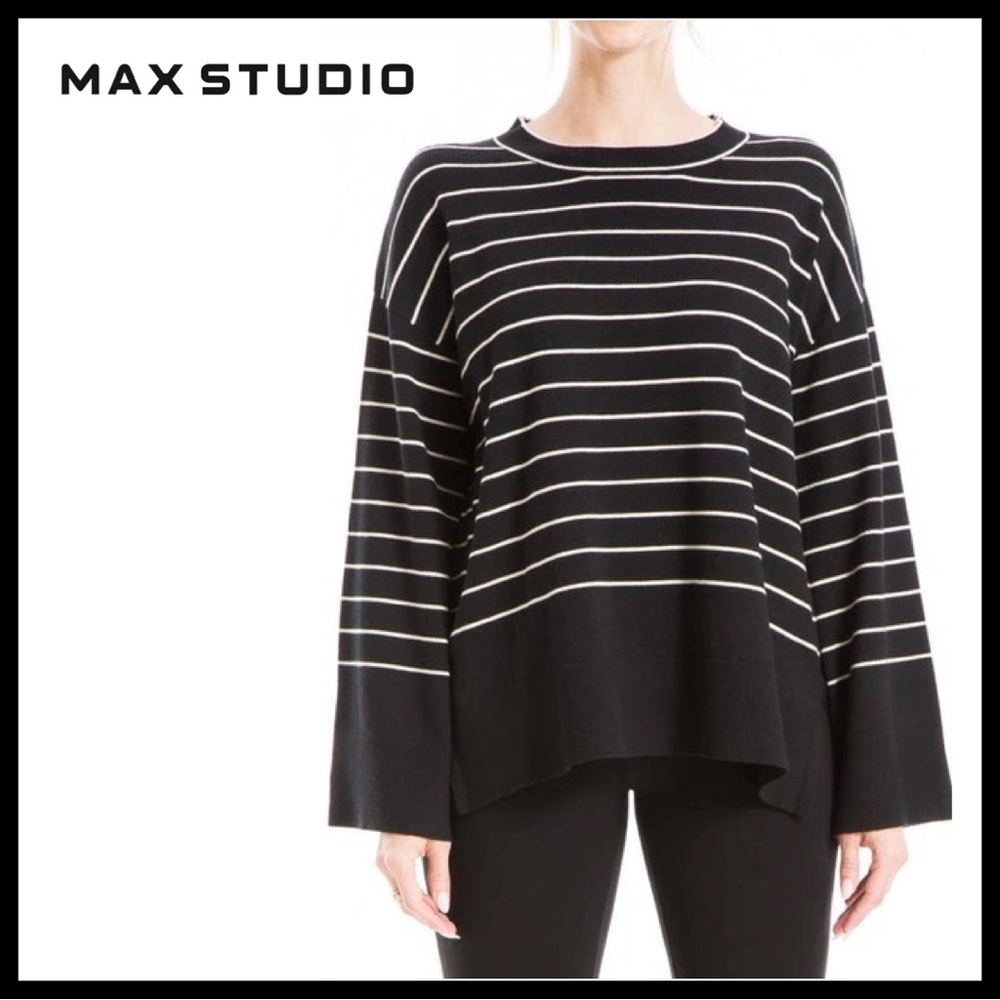 Max Studio Stripe Crewneck Sweater